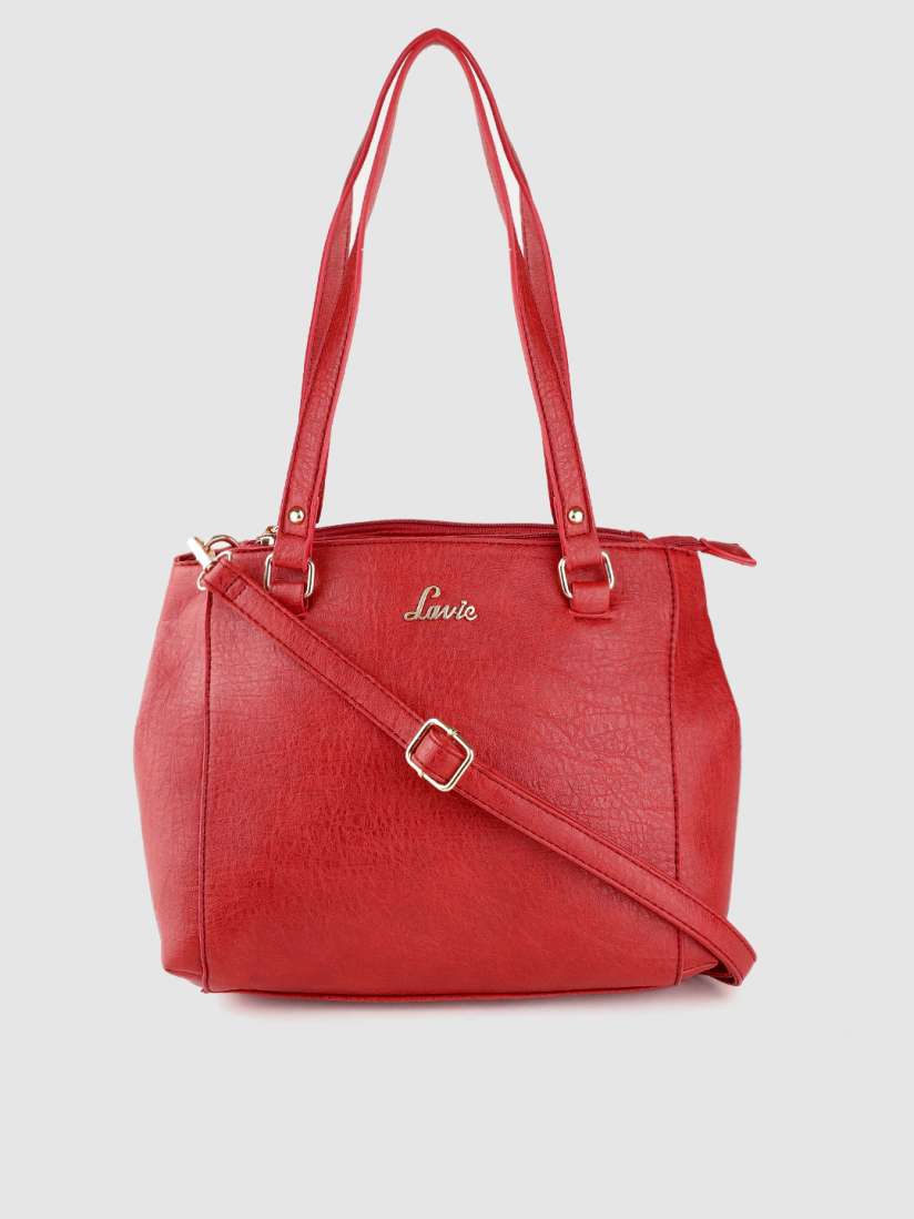 Buy Lavie Red Solid Shoulder Bag with Detachable Sling Strap Handbags for Women 10543992 Myntra
