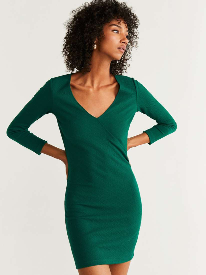 Buy MANGO Women Green Self Striped Bodycon Dress Dresses for Women 10551788 Myntra