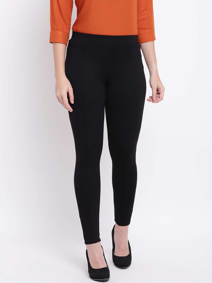 Buy Deewa Women Black Slim Fit Solid Treggings Jeggings for Women 10555458 Myntra