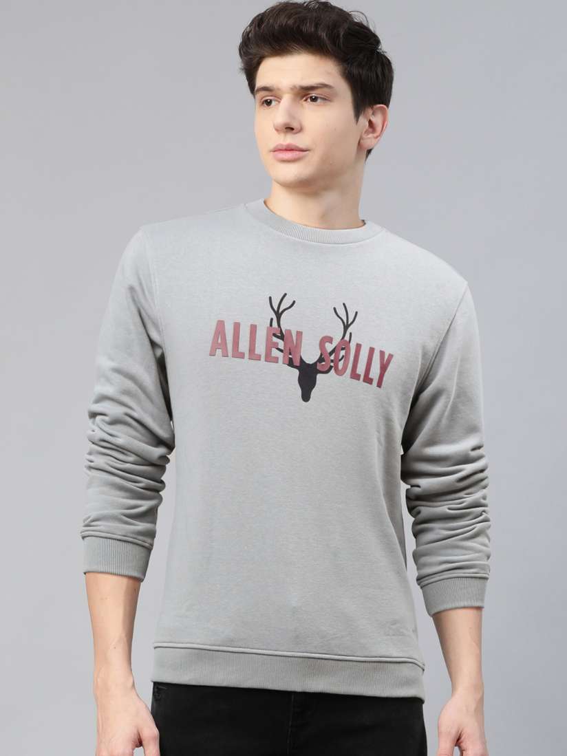 Buy Allen Solly Men Grey Solid Sweatshirt Sweatshirts for Men 10556484 Myntra