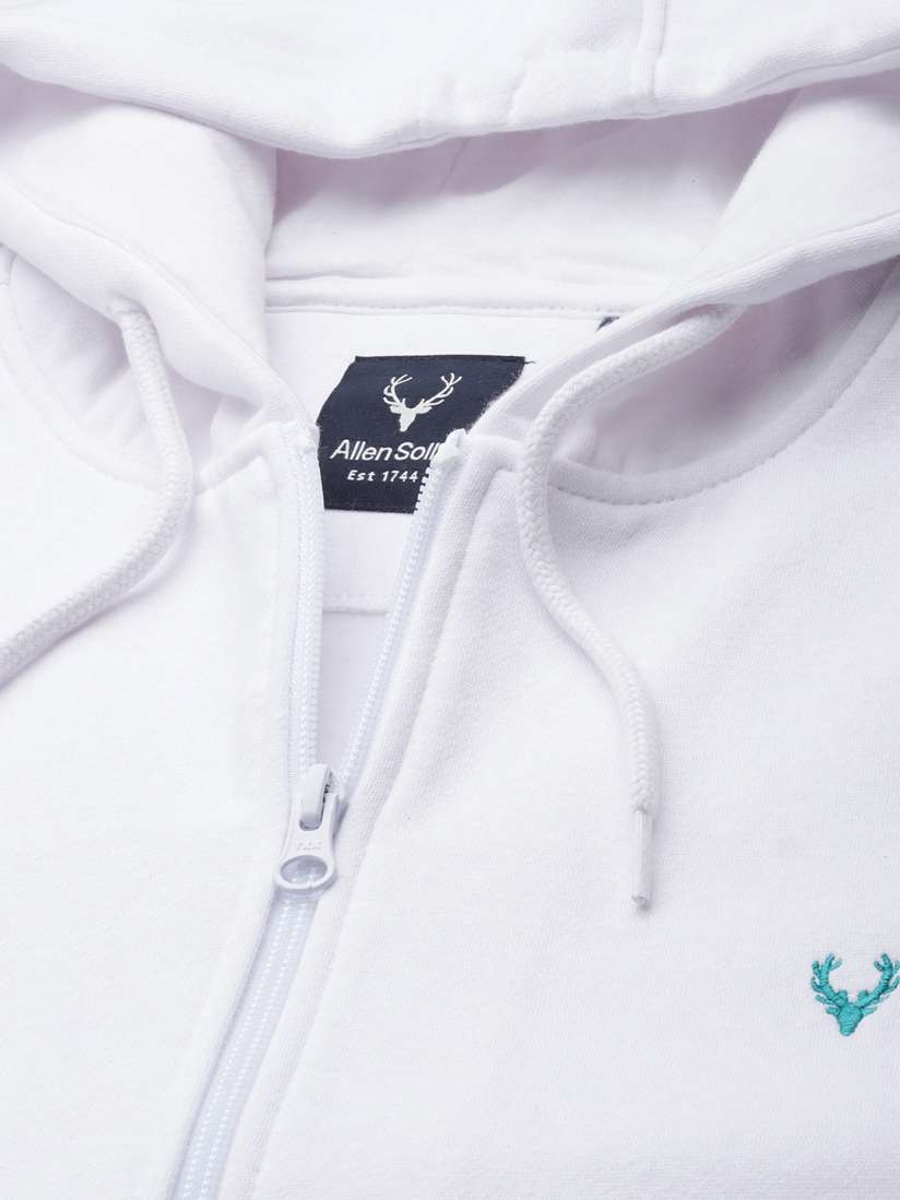 Buy Allen Solly Sport Men White Solid Hooded Sweatshirt Sweatshirts for Men 10556618 Myntra
