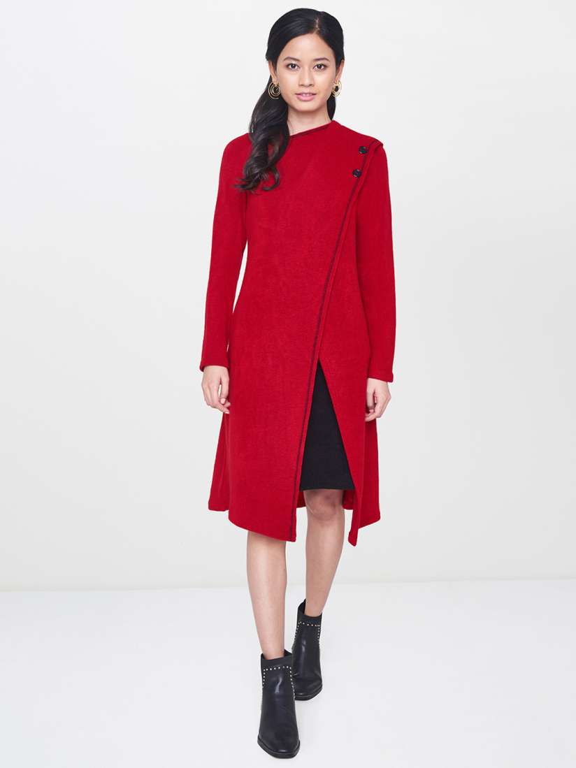 Buy Global Desi Women Red Solid Knitted Layered Jumper Dress Dresses for Women 10556782 Myntra