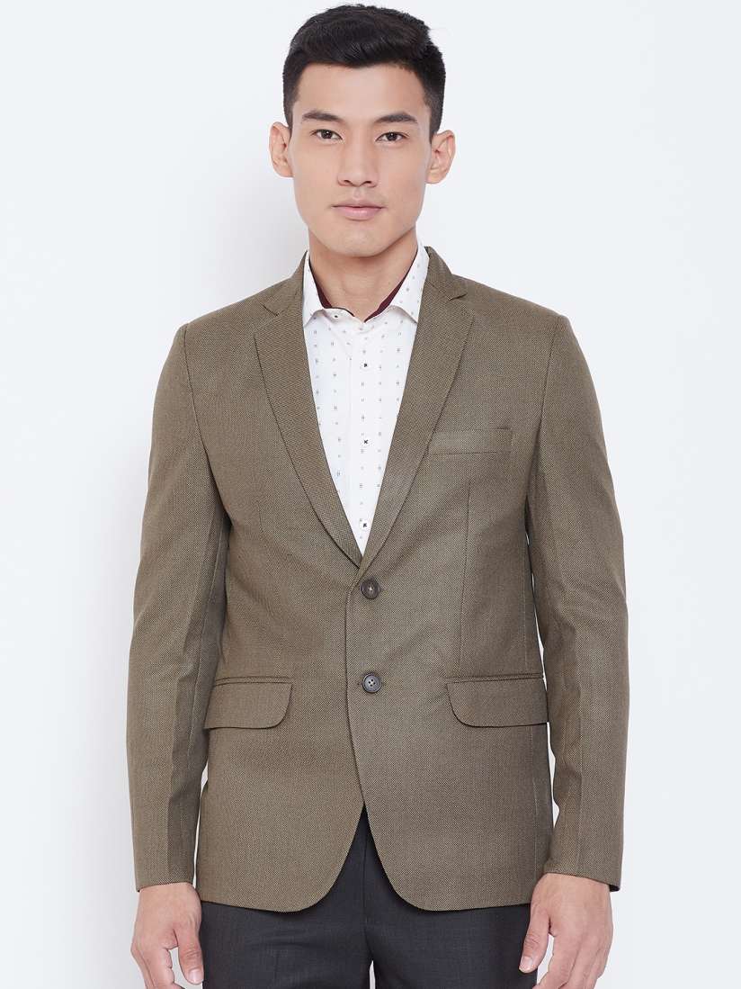 Buy Shaftesbury London Men Brown Black Slim Fit Self Design Formal Blazer Blazers for Men 10558368 Myntra