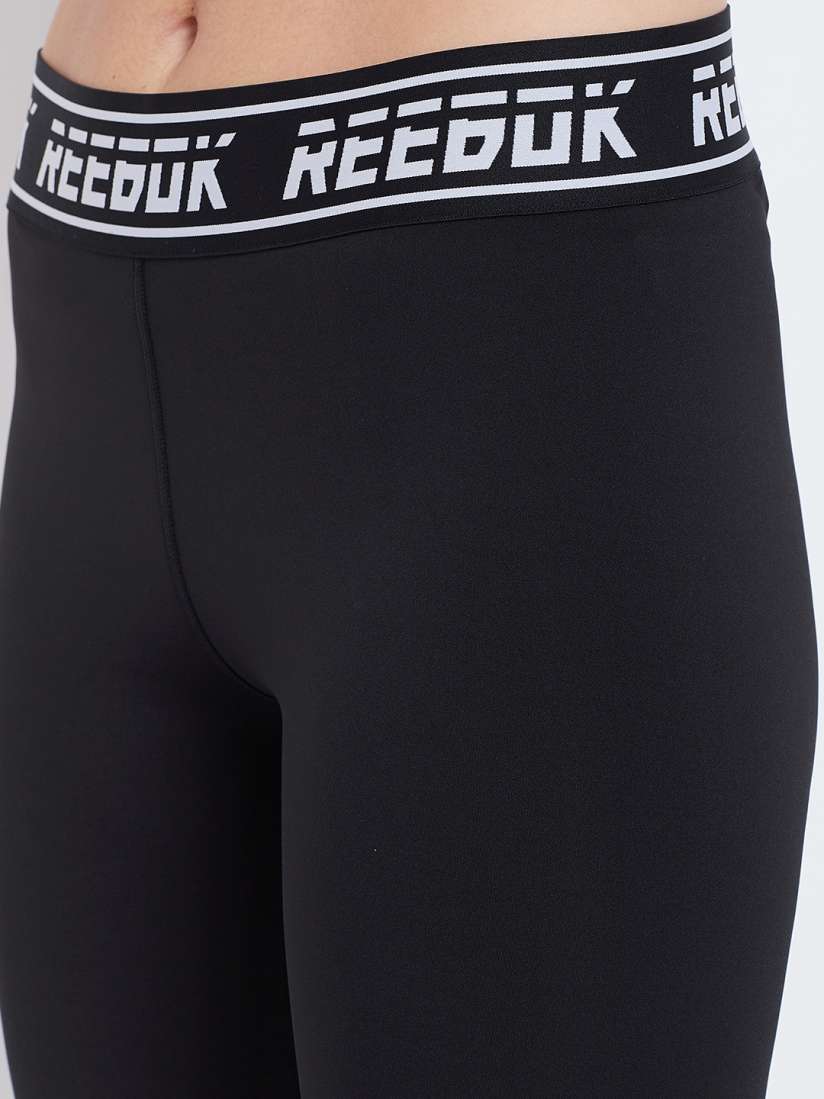 Buy Reebok Women Black WOR Meet You There Engineered Training Tights Tights for Women 10558624 Myntra