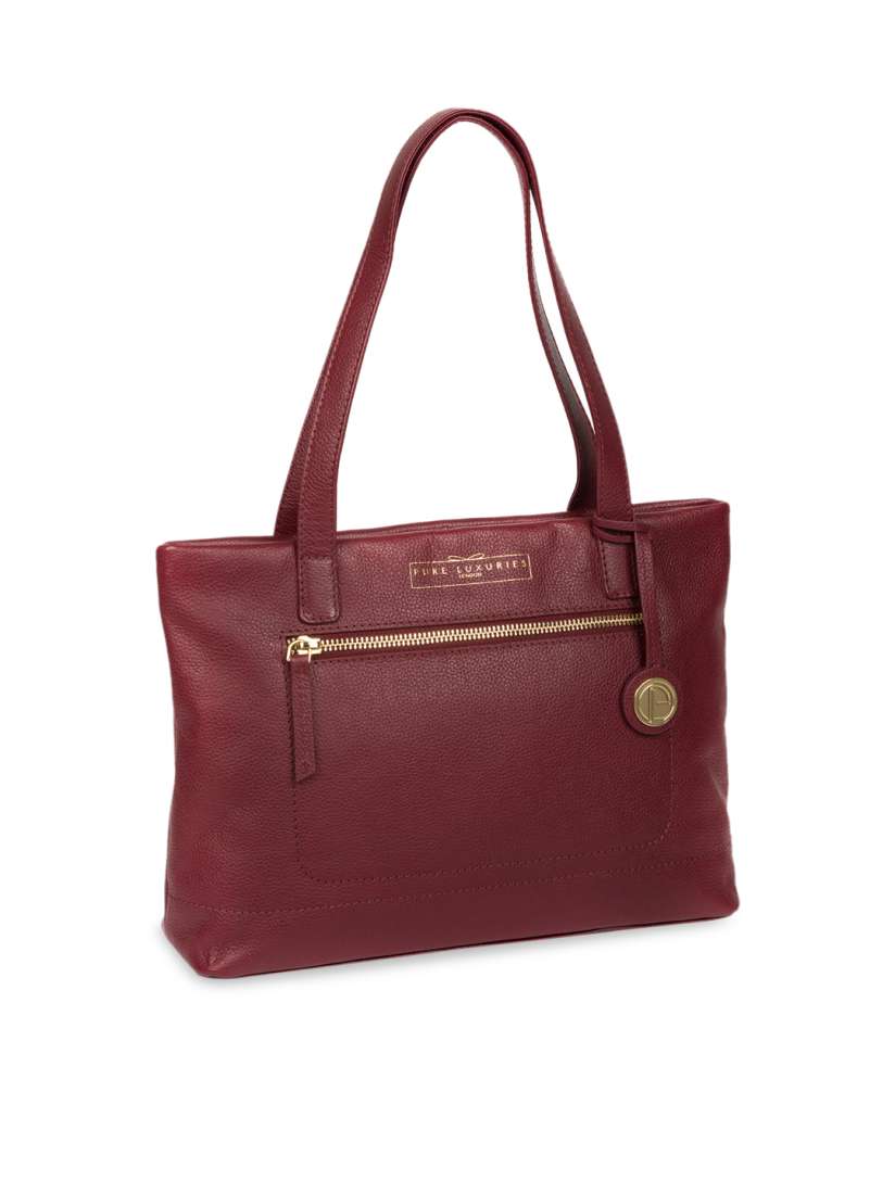 Buy PURE LUXURIES LONDON Women Maroon Solid Genuine Leather Adley Shoulder Bag Handbags for Women 10559468 Myntra