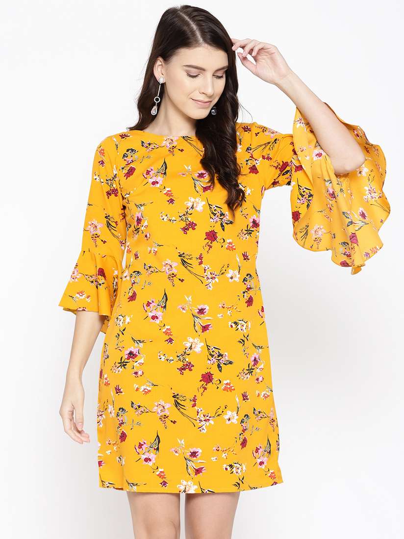 Buy MABISH by Sonal Jain Women Mustard Yellow Pink Floral