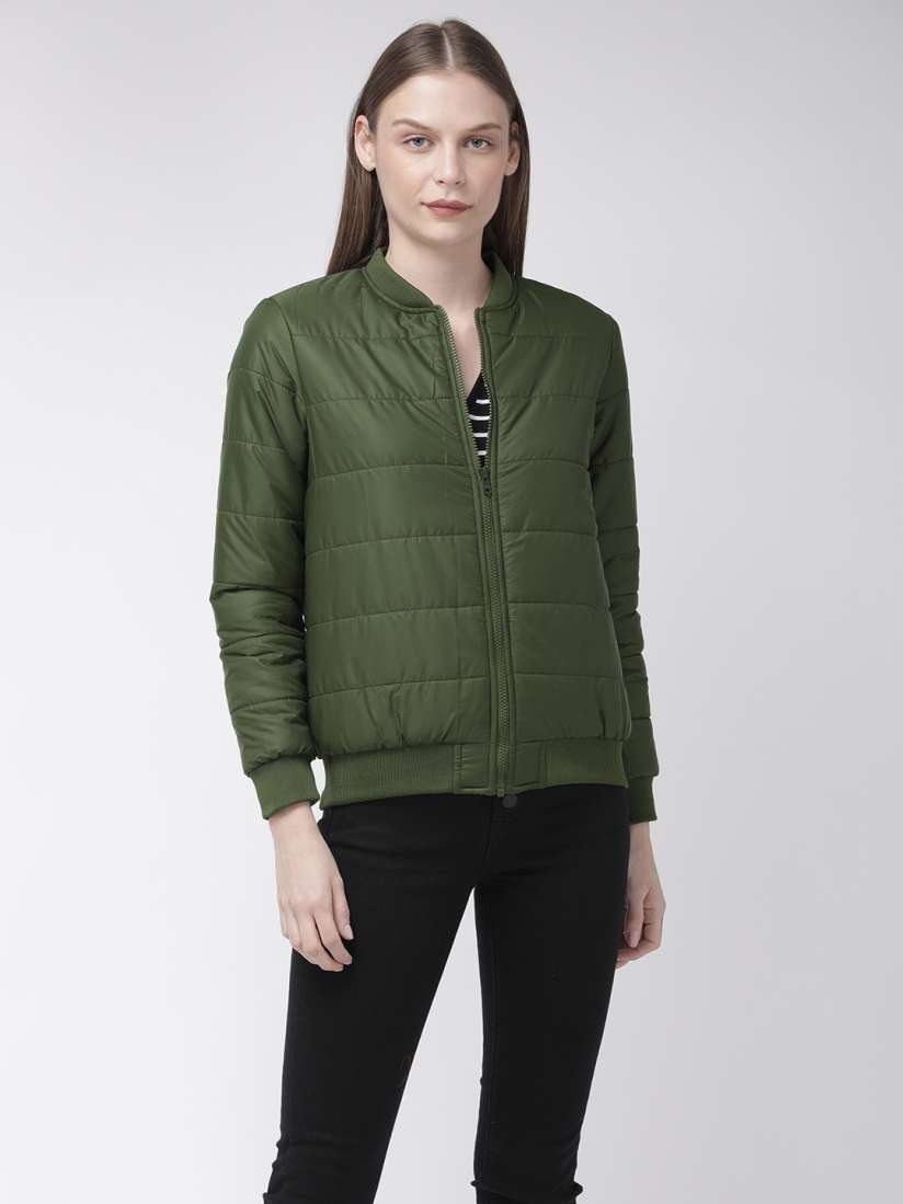 Buy Flying Machine Women Olive Green Solid Puffer Jacket Jackets for Women 10565696 Myntra