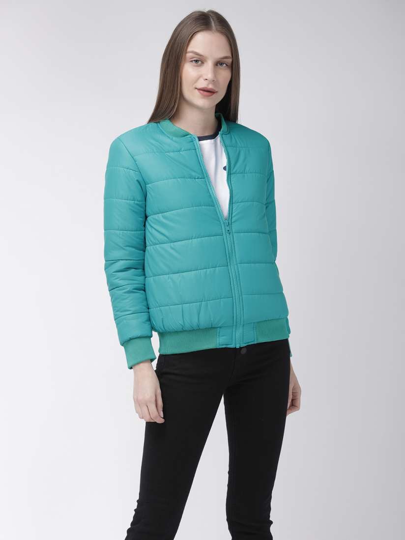 Buy Flying Machine Women Turquoise Blue Solid Puffer Jacket Jackets for Women 10565700 Myntra