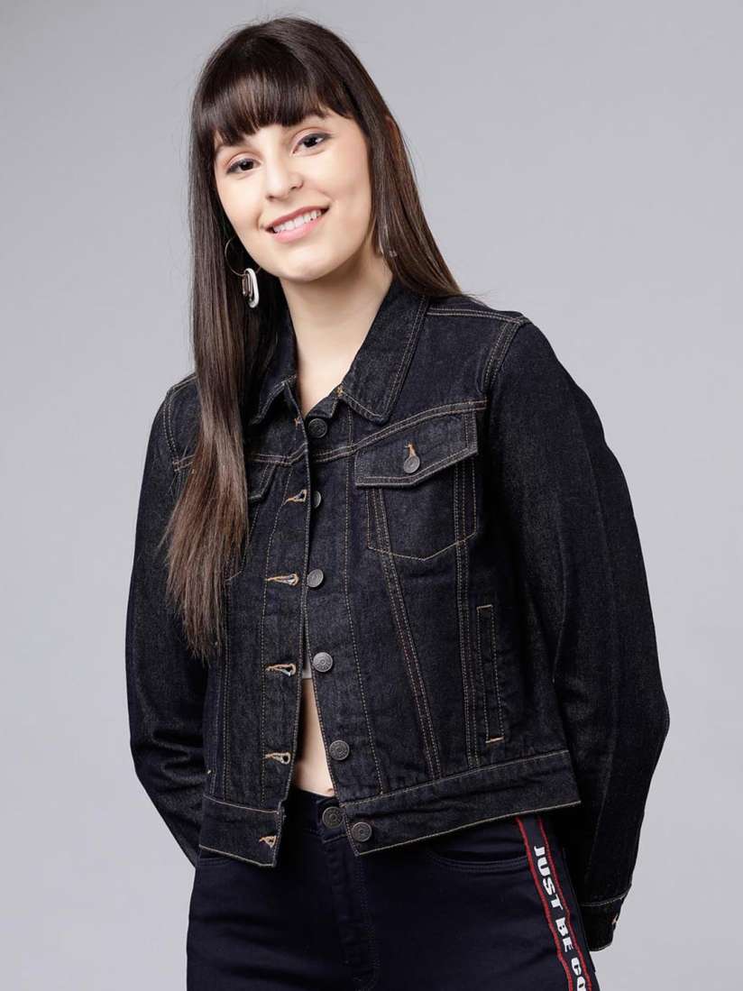 Denim jackets for womens online myntra store