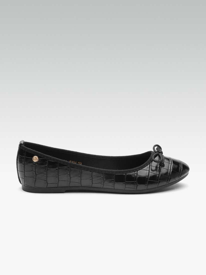 Buy Carlton London Women Black Textured Ballerinas Flats for Women 10576208 Myntra