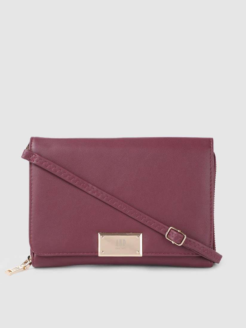 Buy AND Burgundy Solid Sling Bag Handbags for Women 10576270 Myntra