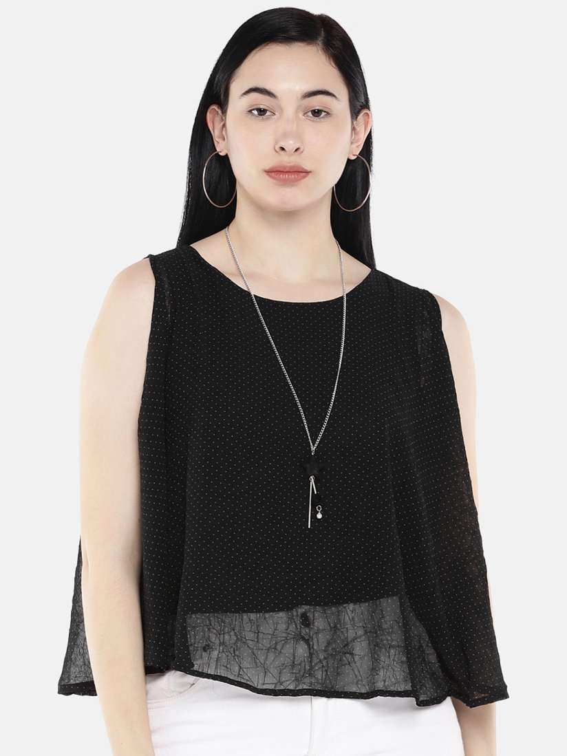 Buy Deal Jeans Women Black Printed A Line Top Tops for Women 10589850 Myntra
