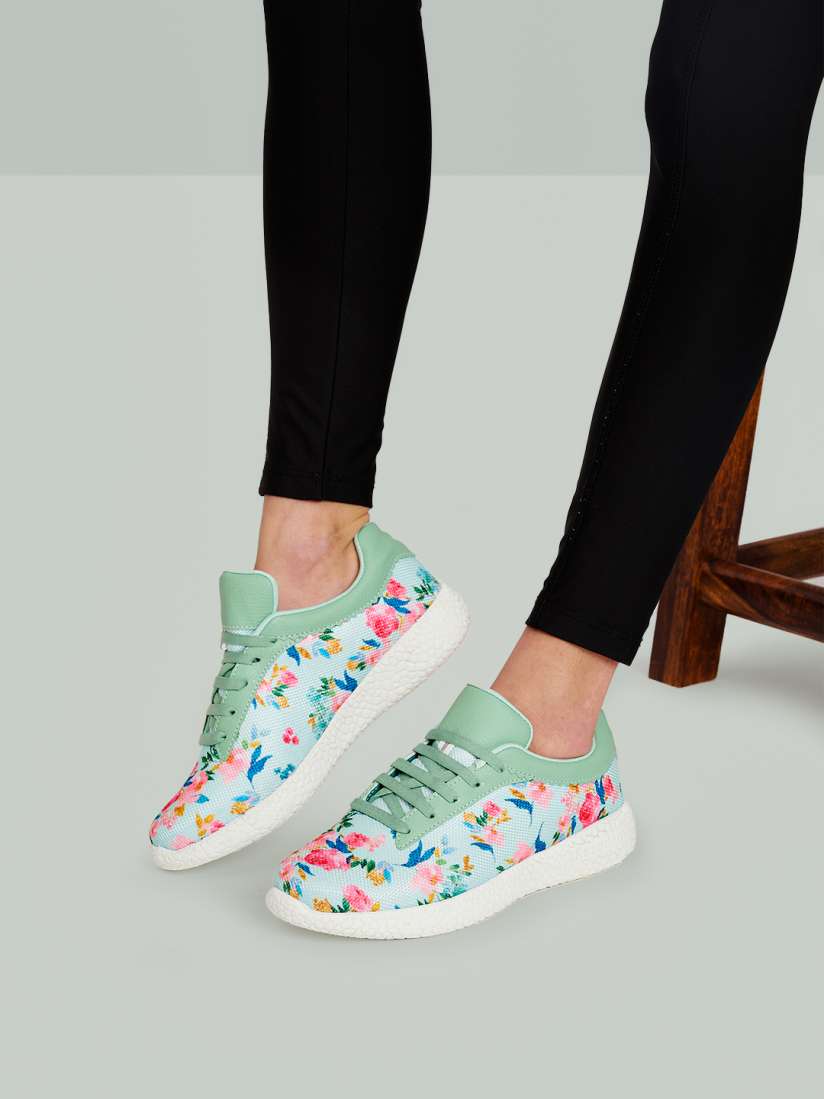Floral gym shoes best sale