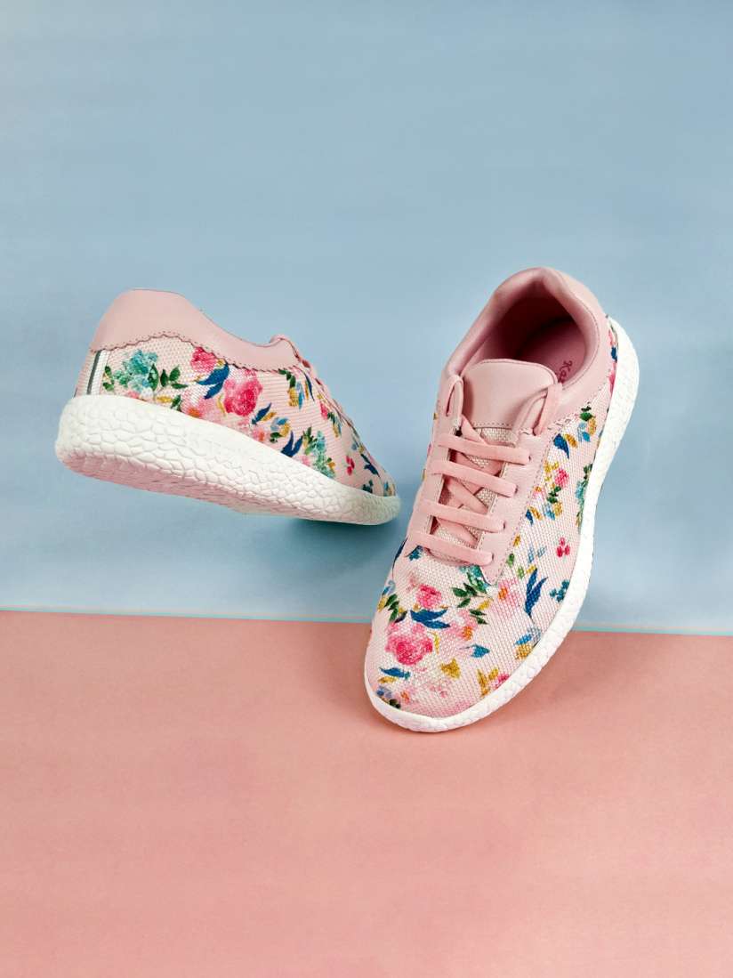 Buy KazarMax Women Pink Floral Print Walking Shoes Sports Shoes for Women 10591968 Myntra