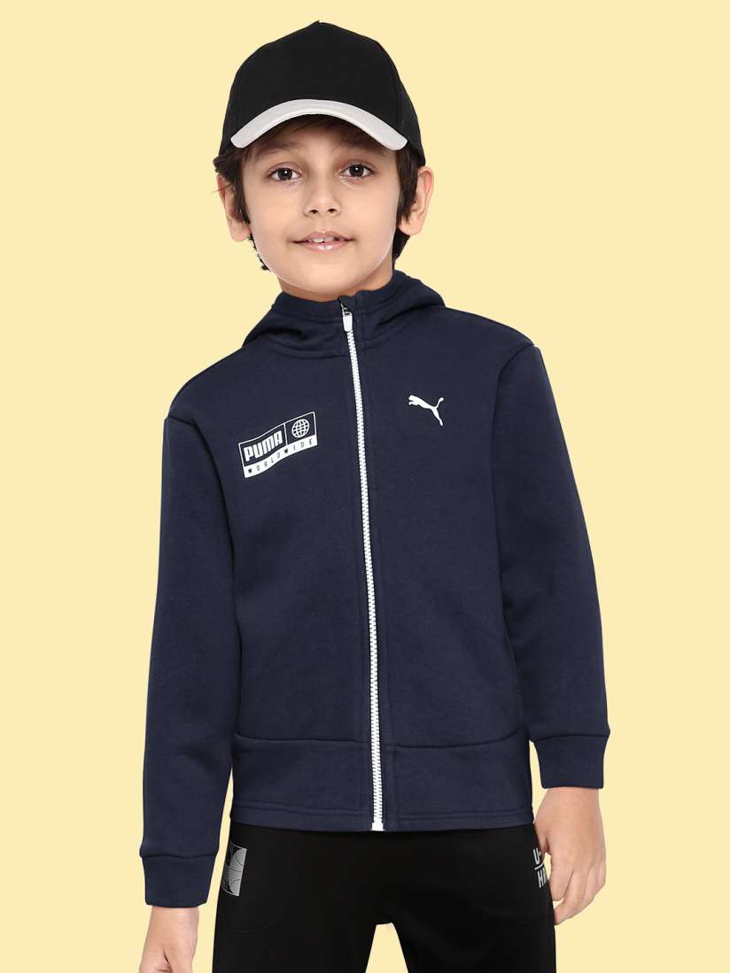 Buy Puma Boys Blue Brand Logo Printed Sporty Jacket Jackets for Boys 10596426 Myntra