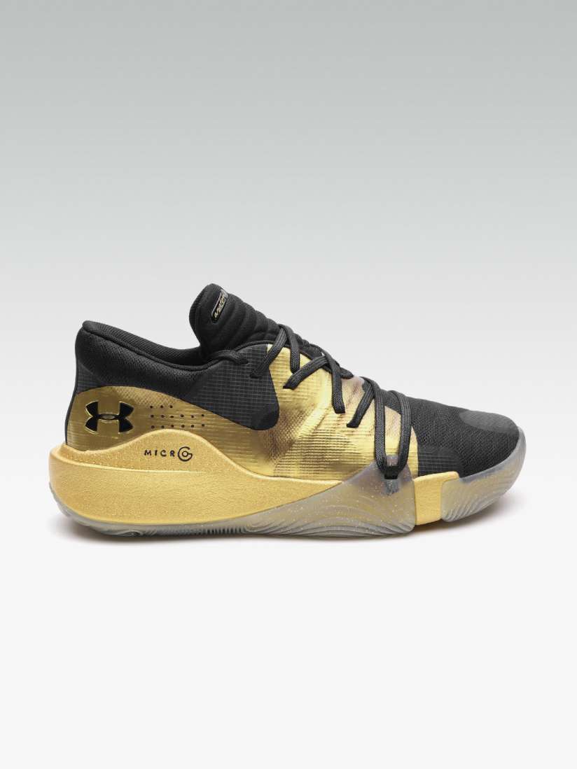 Under armour gold and black shoes cheap