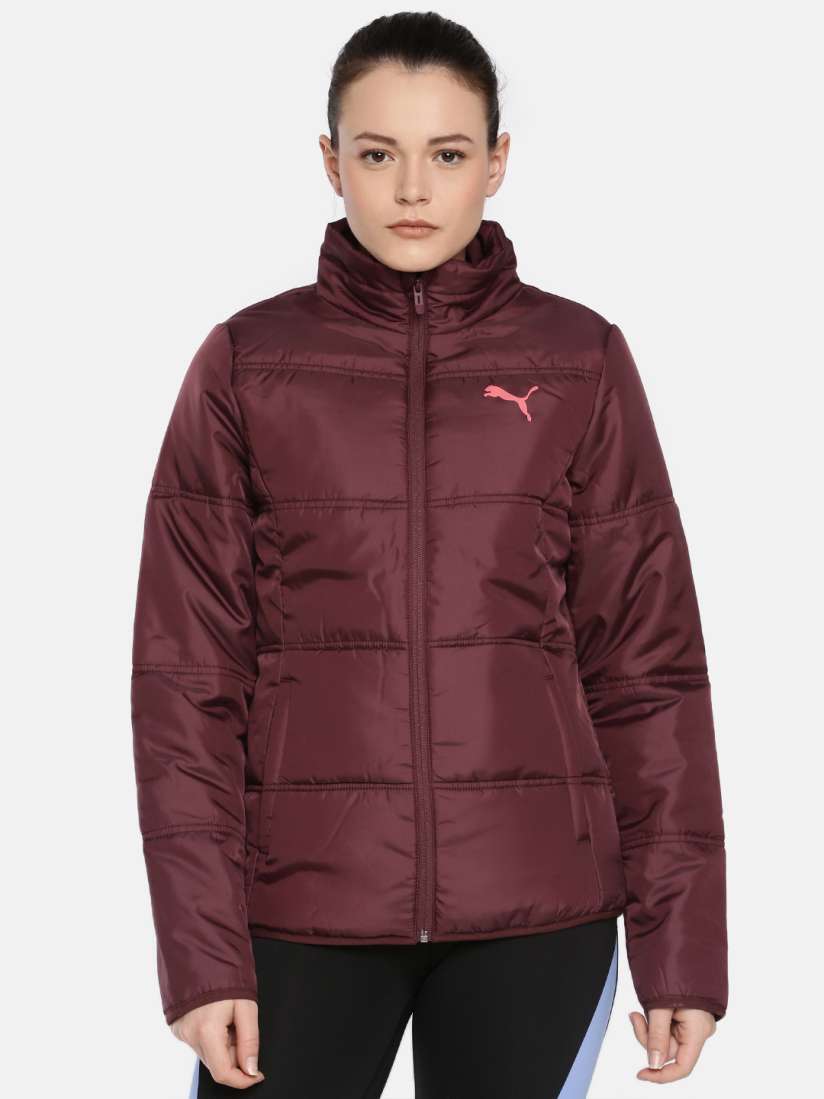 Buy Puma Women Maroon Solid Essentials Heat Insulation Warm Cell Padded Jacket Jackets for Women 10603028 Myntra