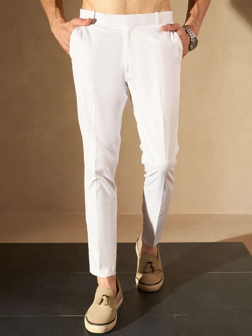 White cropped trousers on sale