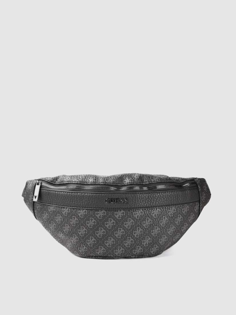 Buy GUESS Women Black Charcoal Grey Printed Crossbody Fanny Pack Waist Pouch for Women 10604806 Myntra