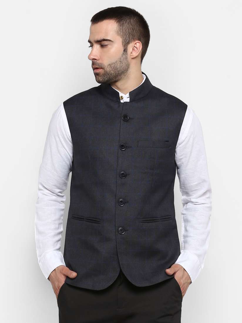 Nehru jacket check on sale
