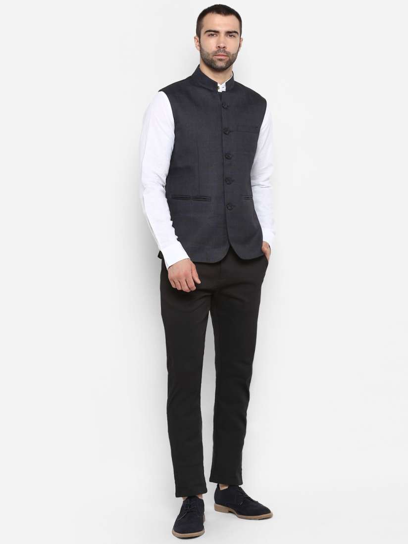 Buy Red Tape Men Grey Checked Nehru Jacket Nehru Jackets for Men 10606370 Myntra