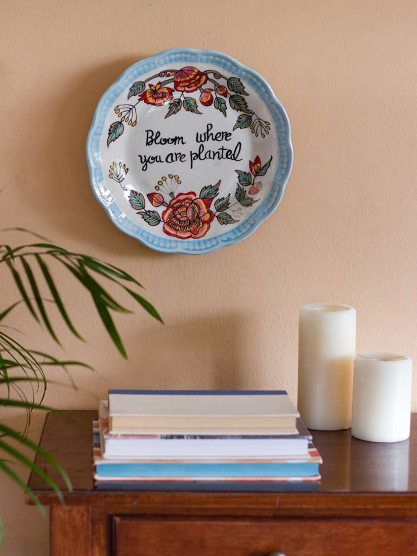 Buy The Wishing Chair White Blue Printed Wall Plate Wall Decor for Unisex 10610606 Myntra