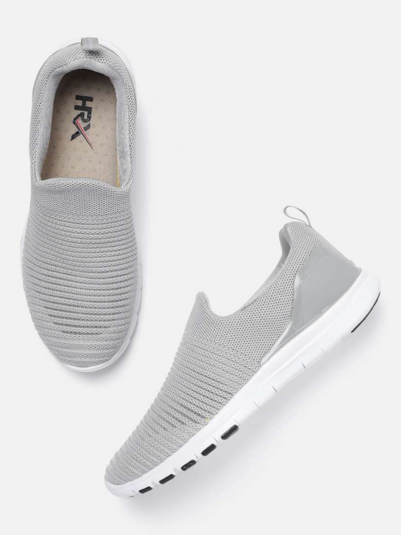 Buy HRX by Hrithik Roshan Men Grey Woven Design Slip On Soft Walk Sneakers Casual Shoes for Men 10616622 Myntra
