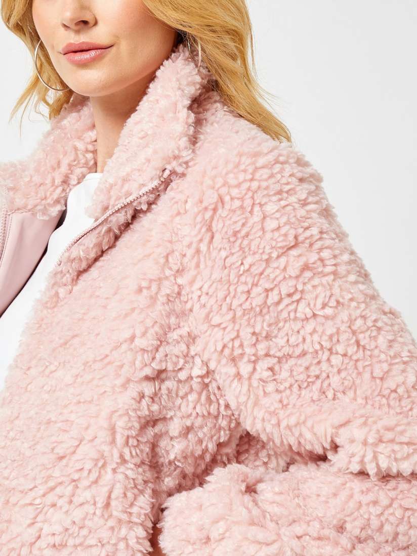 Buy DOROTHY PERKINS Women Peach Coloured Faux Fur Solid Tailored Jacket Jackets for Women 10618108 Myntra