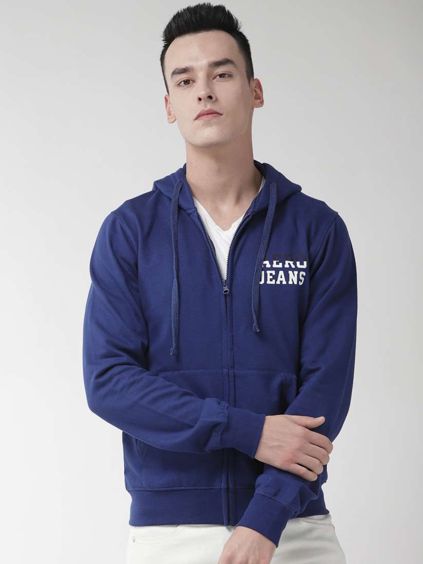 Buy Aeropostale Men Blue Solid Hooded Sweatshirt Sweatshirts for Men 10619054 Myntra
