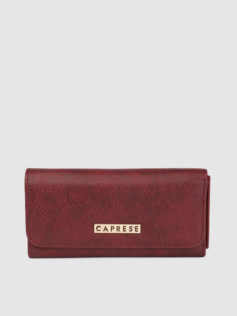 Buy Caprese Women Burgundy Solid Three Fold Wallet Wallets for Women 10620378 Myntra