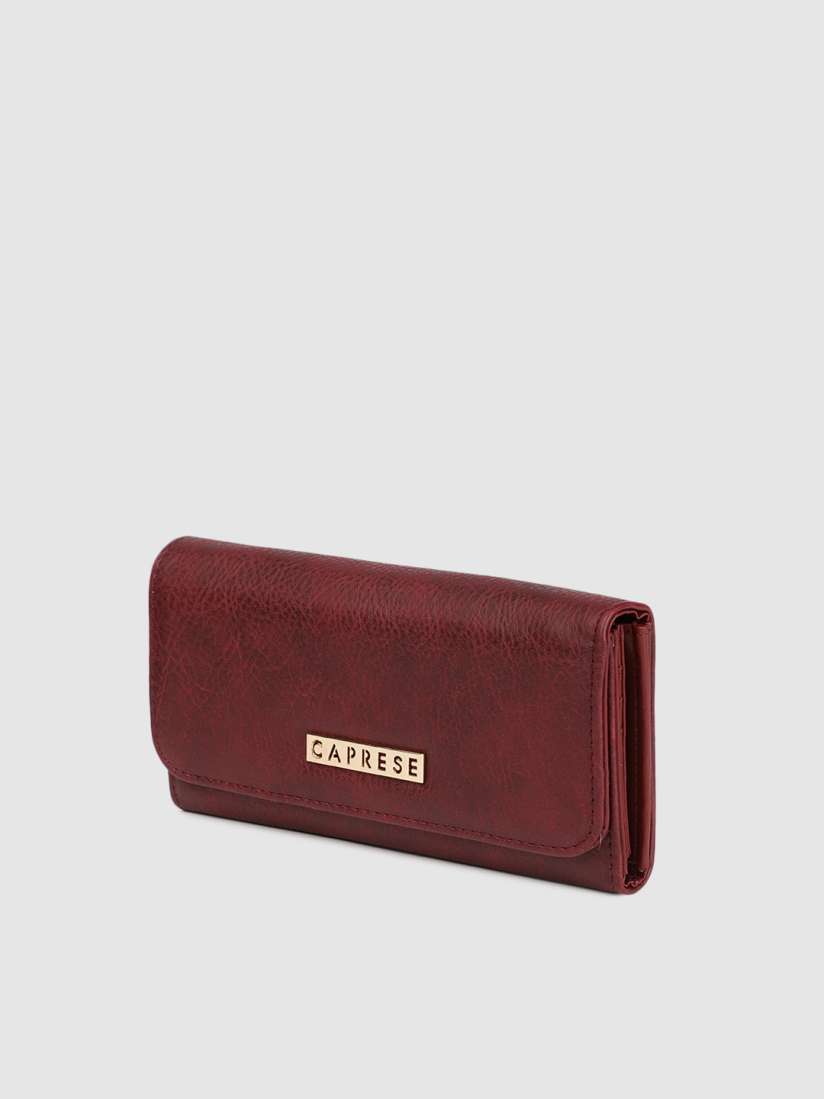 Buy Caprese Women Burgundy Solid Three Fold Wallet Wallets for Women 10620378 Myntra