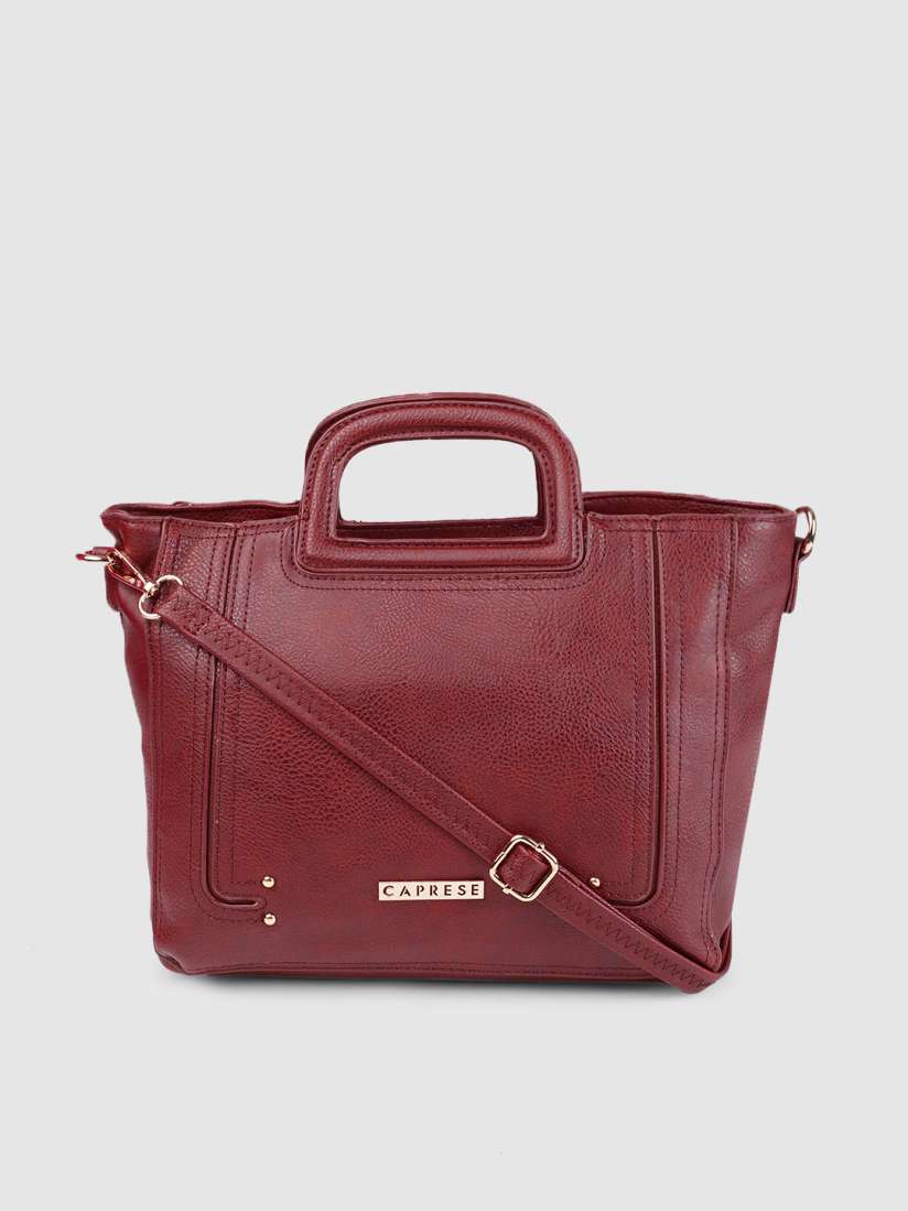 Buy Caprese Maroon Solid Handheld Bag with Detachable Sling Strap Handbags for Women 10620410 Myntra