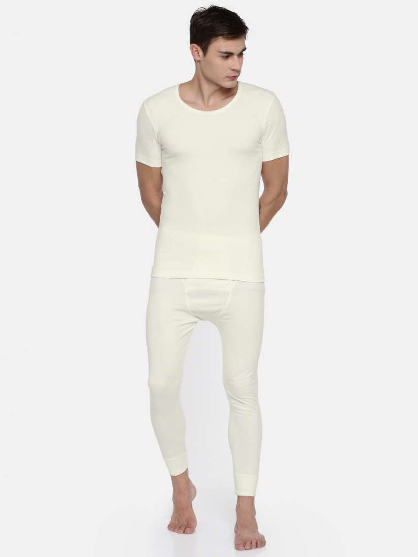 Buy Van Heusen Men White Solid Antibacterial Low Neck Thermal Top Thermal Tops for Men 10626182 Myntra