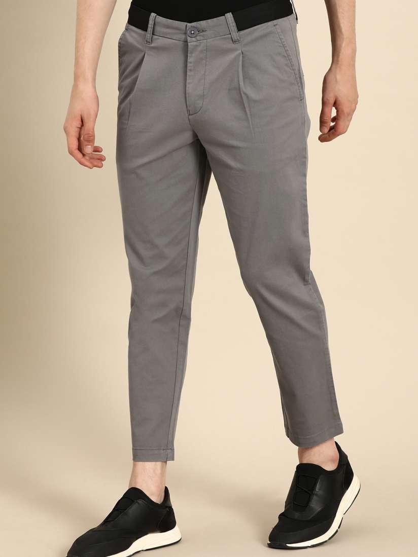 Grey cropped chinos sales