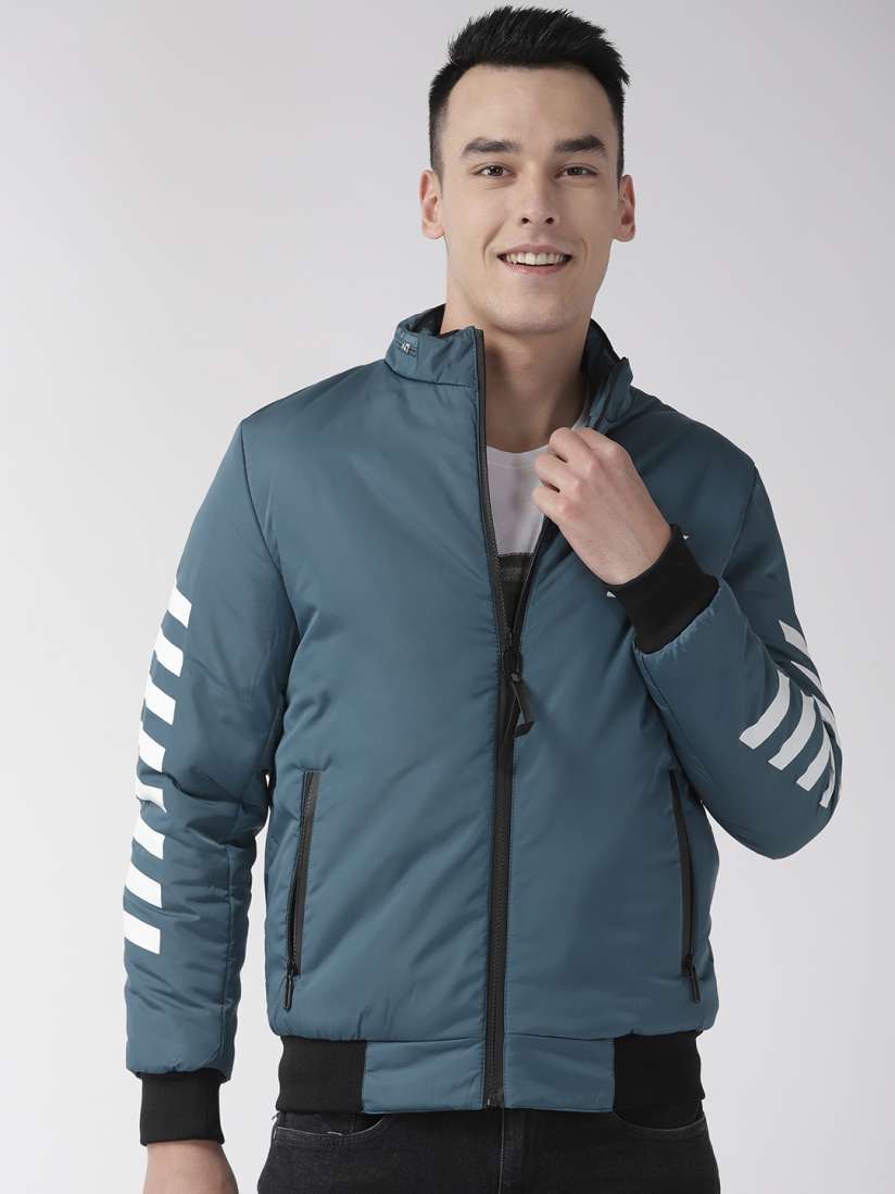 Buy Fort Collins Men Teal Blue Solid Bomber Jacket Jackets for Men 10630050 Myntra
