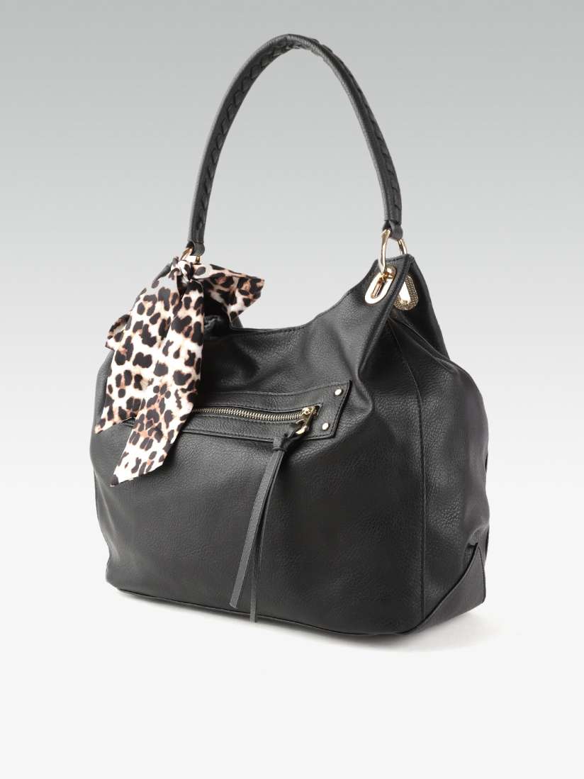 Buy DOROTHY PERKINS Black Solid Hobo Bag with Scarf Handbags for Women 10643854 Myntra