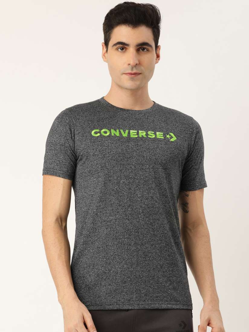 Buy Converse Men Charcoal Grey Printed Round Neck T shirt Tshirts for Men 10655604 Myntra