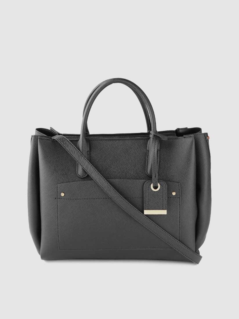 Mango black solid handheld bag clearance