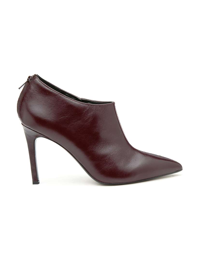 Buy MANGO Women Burgundy Solid Leather Heeled Boots Heels for Women 10658064 Myntra