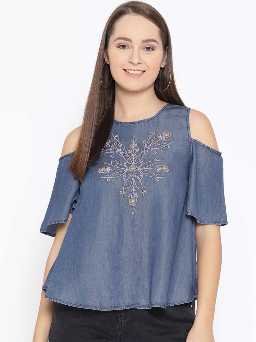 Loft chambray top hotsell