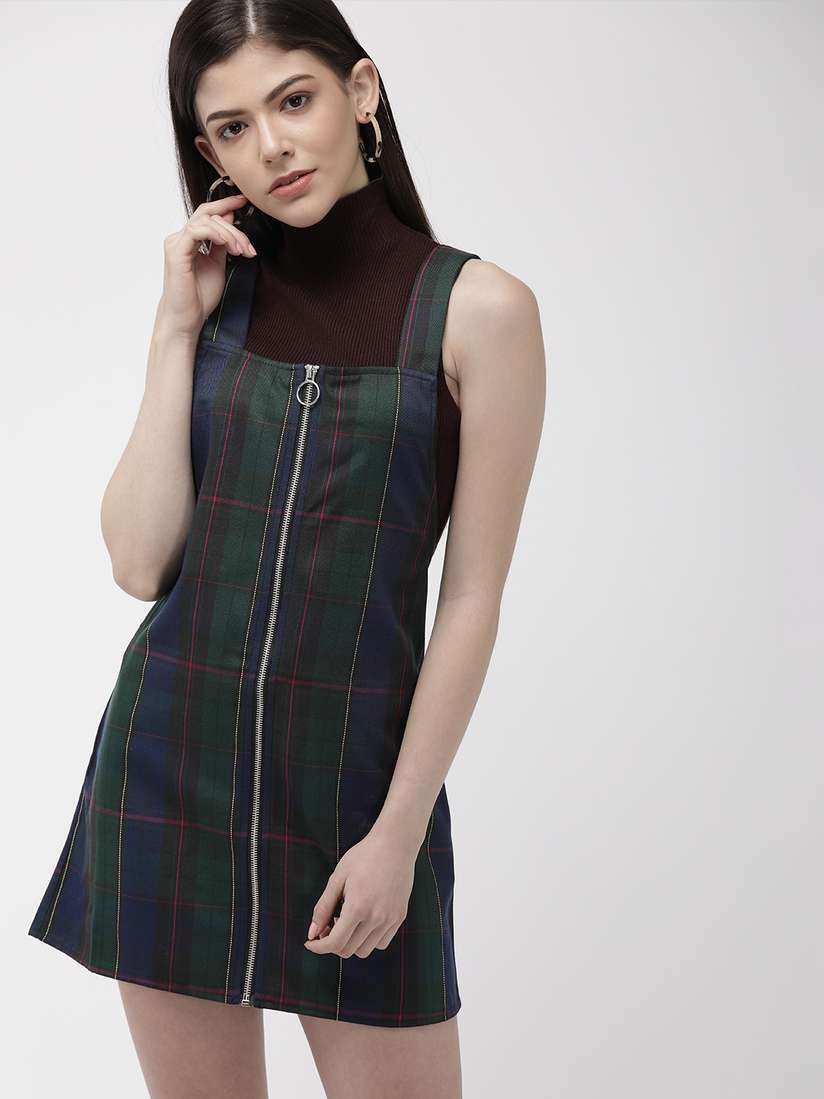 Pinafore Dress Blue And Green Tartan Dress Buy FOREVER 21