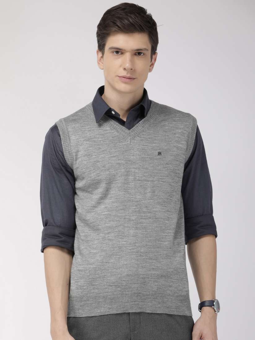 Buy Raymond Men Grey Solid Pullover Sweater Sweaters for Men 10681350 Myntra