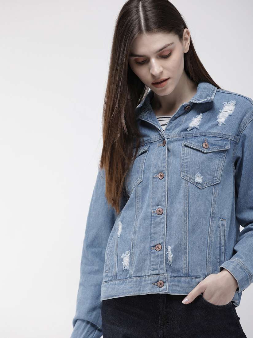 Forever 21 distressed denim jacket outlet