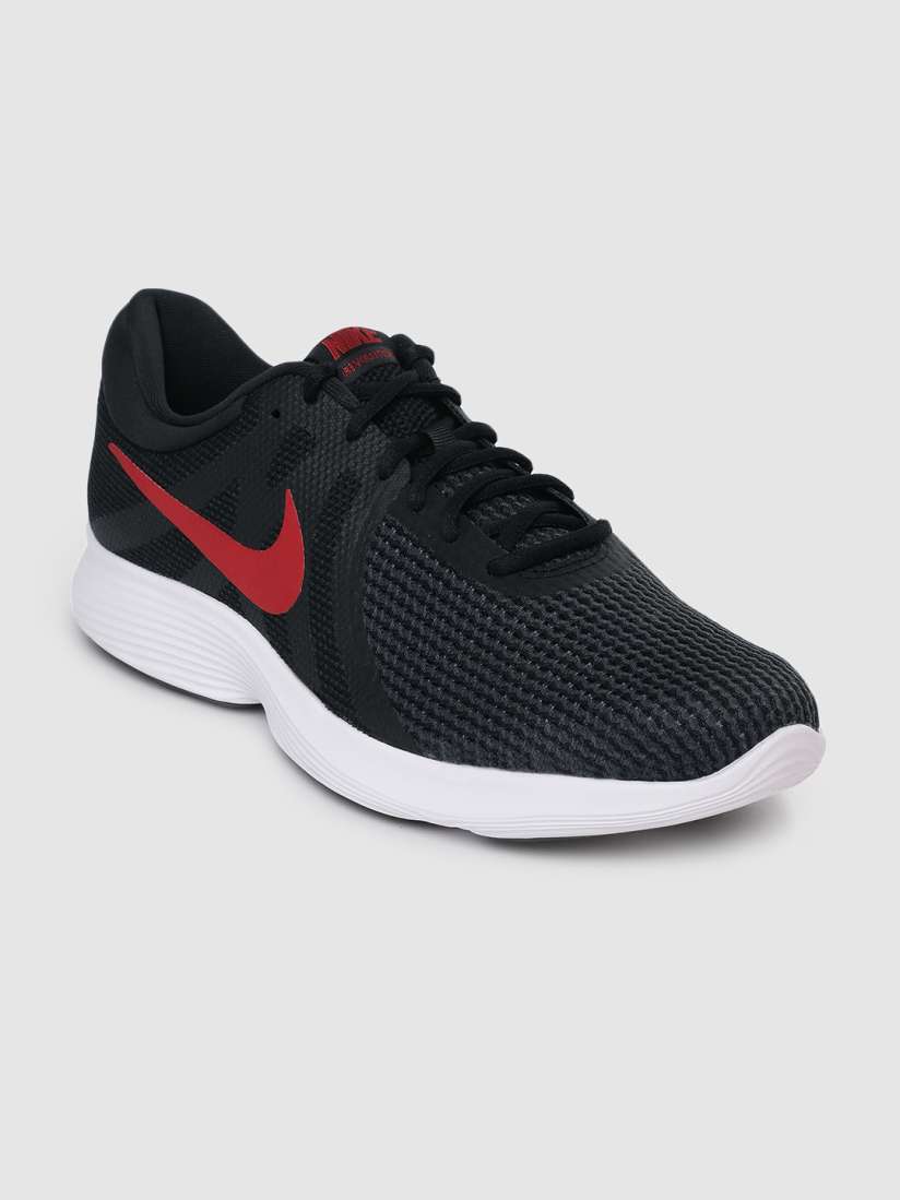 Nike men's revolution 4 running sports shoes - black/black top