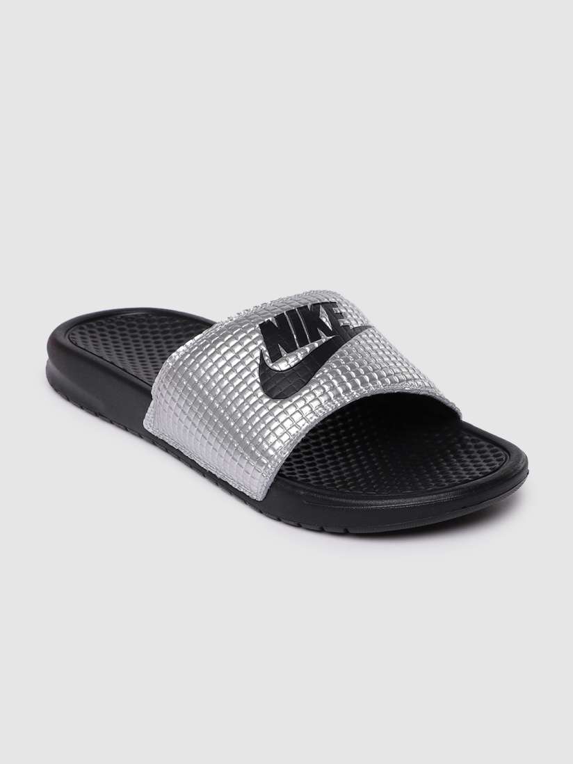 Nike silver sliders online