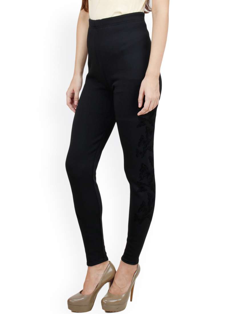Black woolen leggings 2025