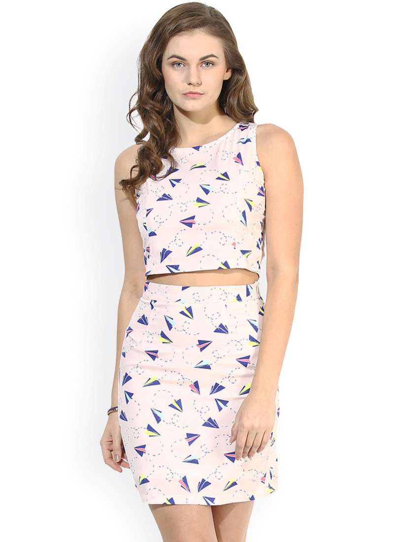 Buy Calgari Pink Printed 2 Piece Dress Dresses for Women 1073666 Myntra
