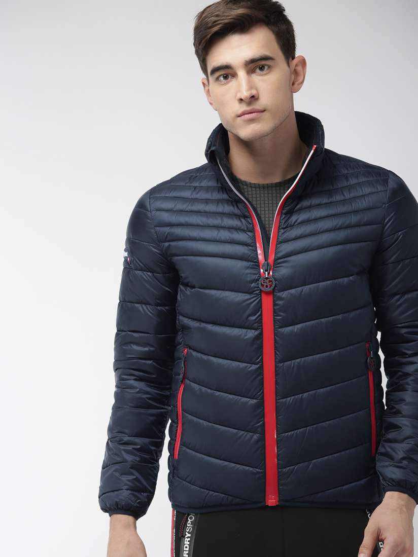 Buy Superdry Men Navy Blue Solid Eco Fuji Puffer Jacket Jackets for Men 10737690 Myntra