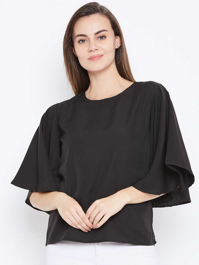 Buy One Femme Women Black Solid Top Tops for Women 10745370 Myntra