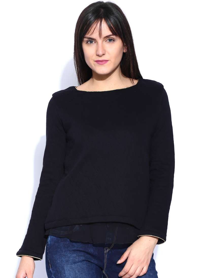 Buy Pepe Jeans Black Sweatshirt Sweatshirts for Women 1074993 Myntra